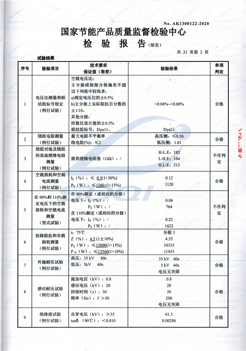 高低压试验报告-S11-1250若尔盖若尔盖若尔盖油浸式变压器-2.jpg